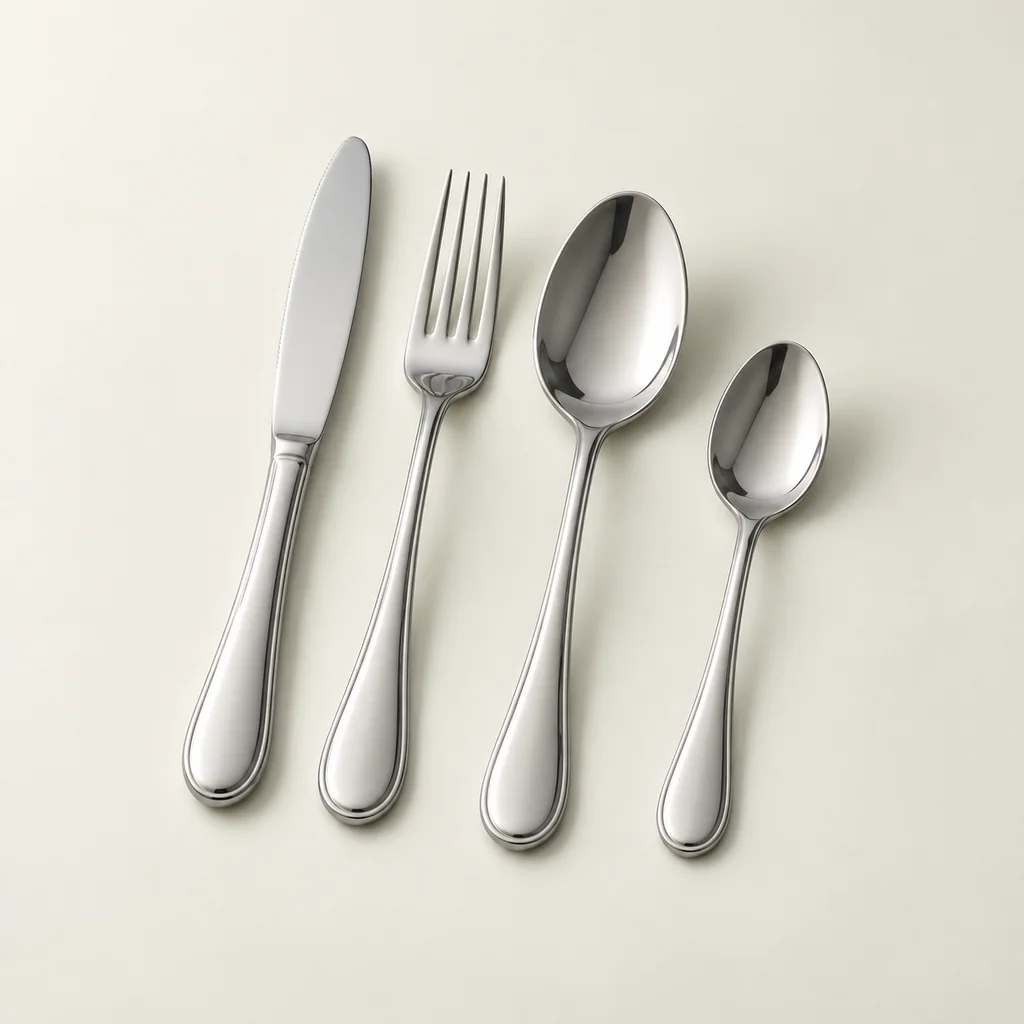 Ensemble de quatre couverts avec une cuillère à café