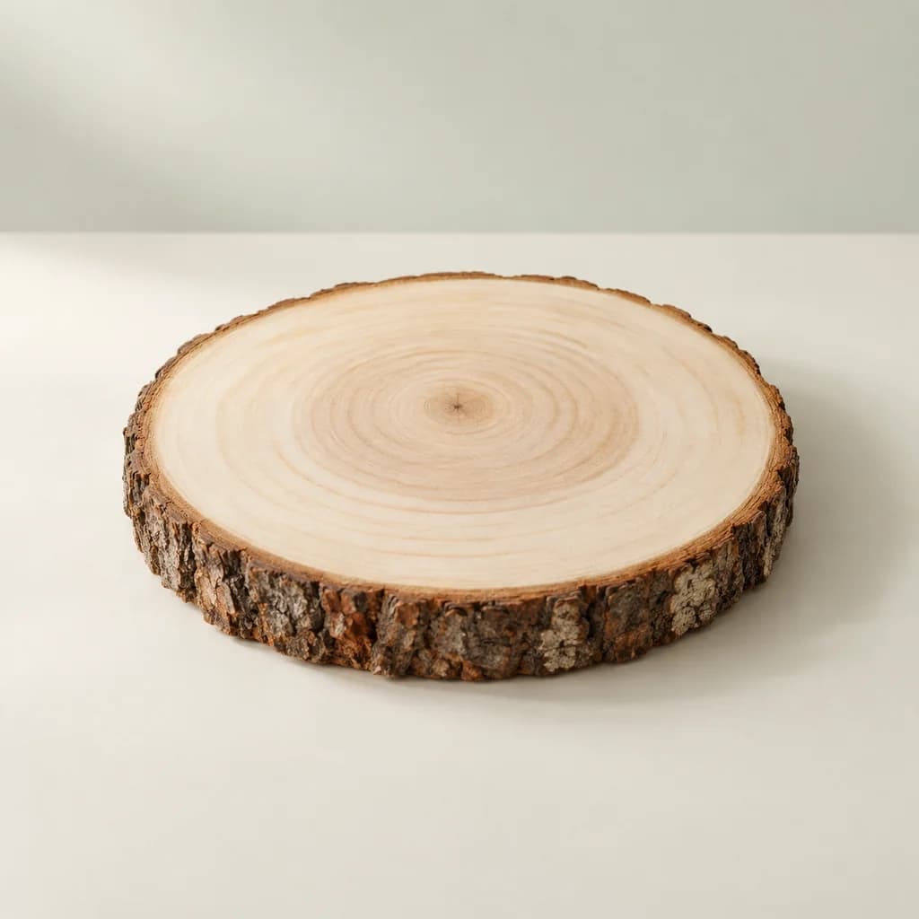 Tranche de bois naturelle avec écorce à personnaliser