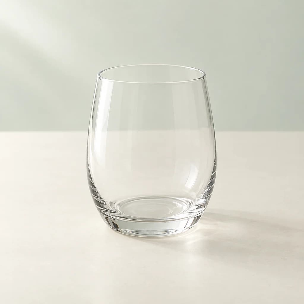 Verre à eau transparent arrondi à personnaliser